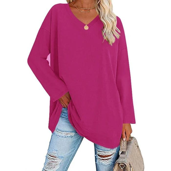 Casual Oversized V-Neck Sweater for Women