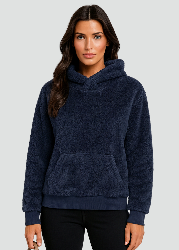 Soft and Comfortable Teddy Fleece Jacket with Hood for Women