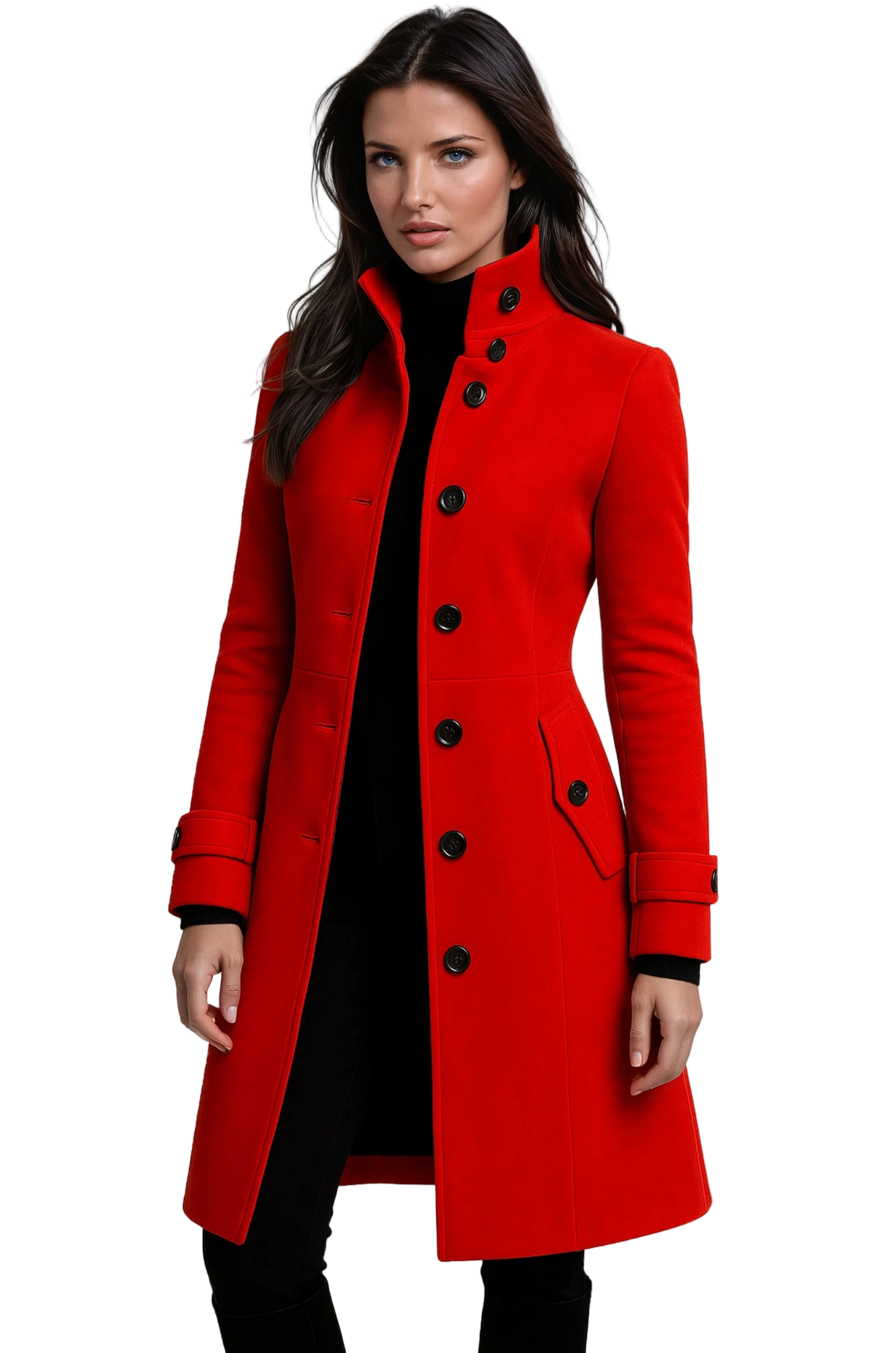 Warm Women’s Winter Coat with High Collar