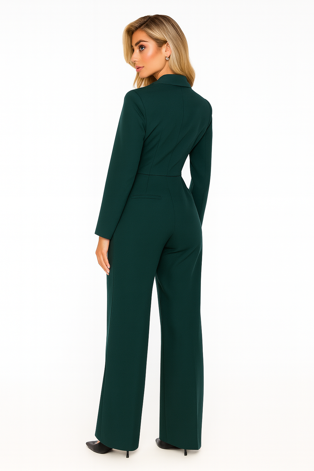 Women’s Jumpsuit with Blazer-Inspired Collar and Wide Legs