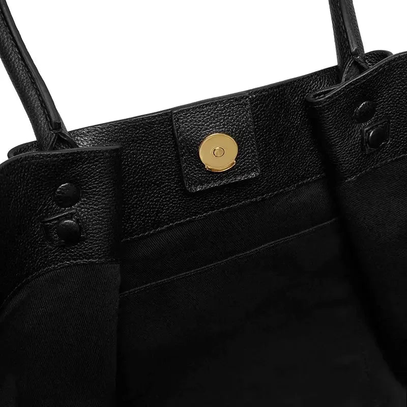 Exclusive Women’s Oversized Shoulder Bag with Gold Closure