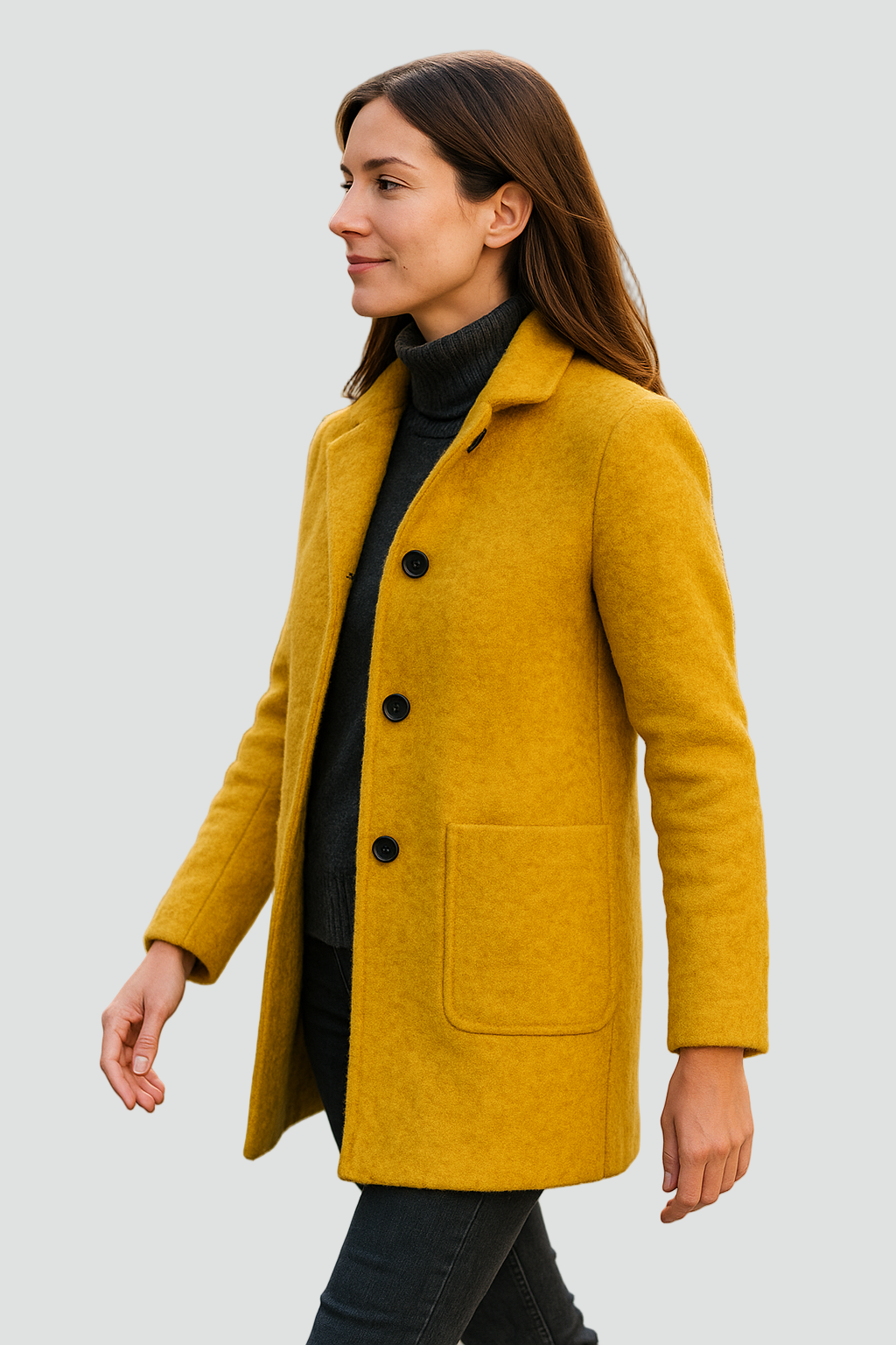 Padded Women’s Winter Coat with Button Closure