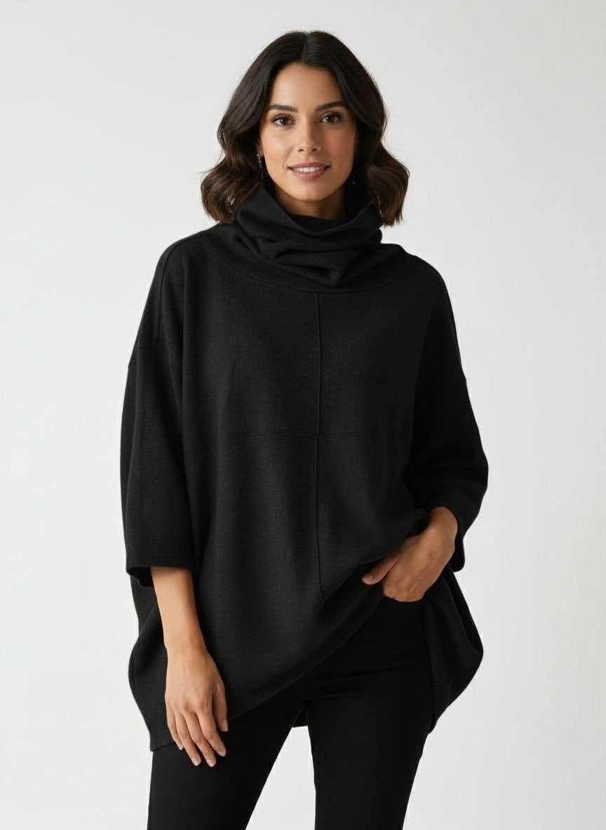 Soft Oversized Women’s Sweater with Turtleneck and Long Sleeves