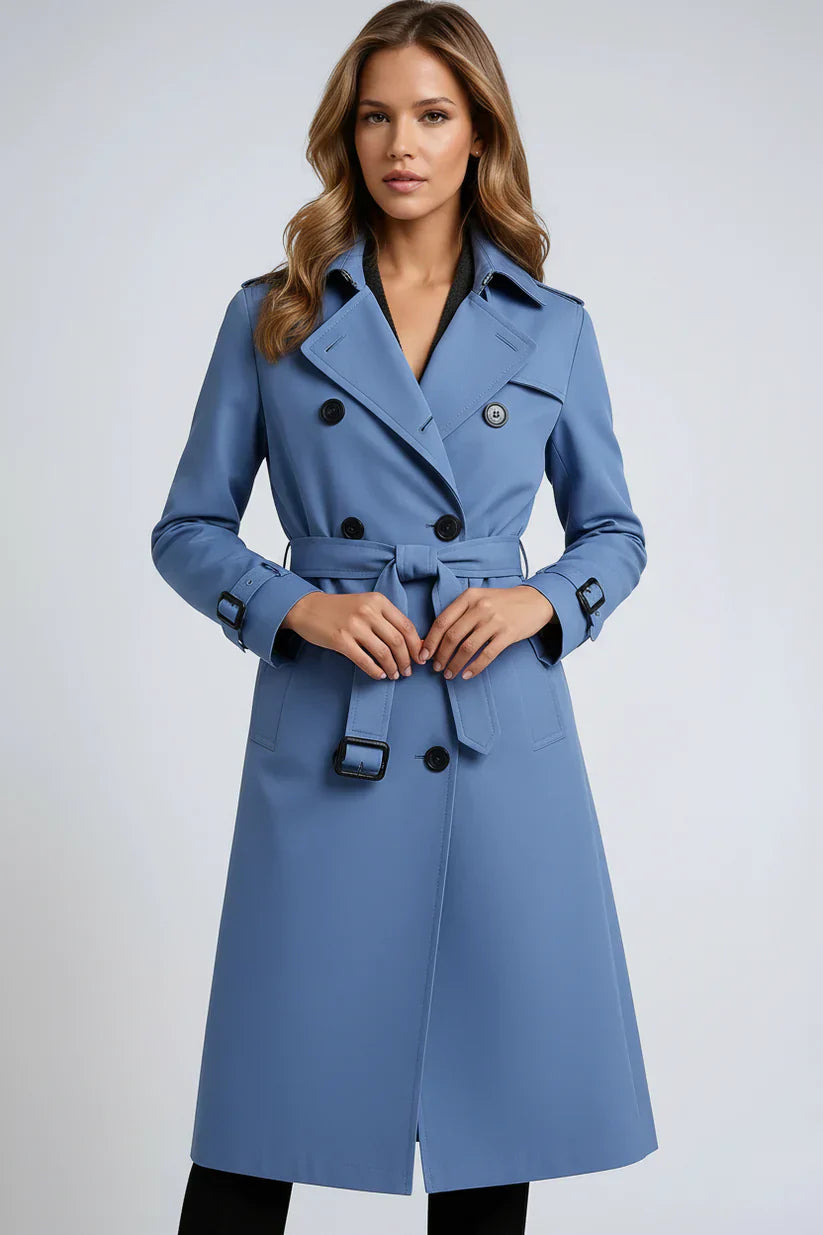 Waterproof Women’s Long Trench Coat with Belt