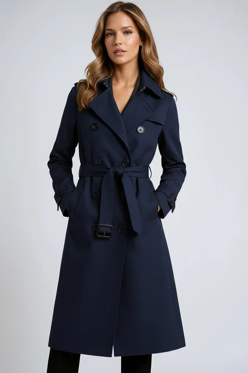 Waterproof Women’s Long Trench Coat with Belt