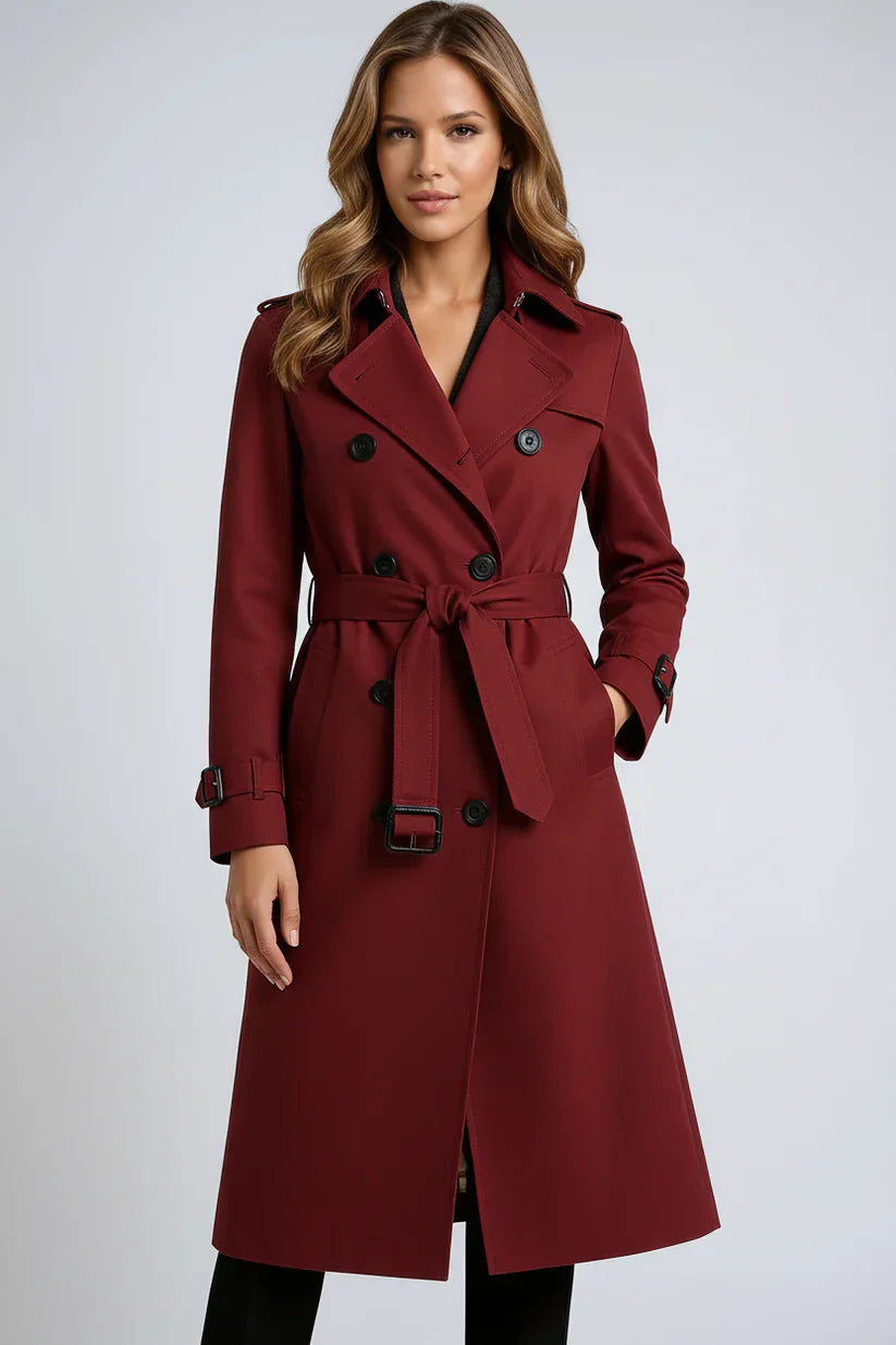Waterproof Women’s Long Trench Coat with Belt