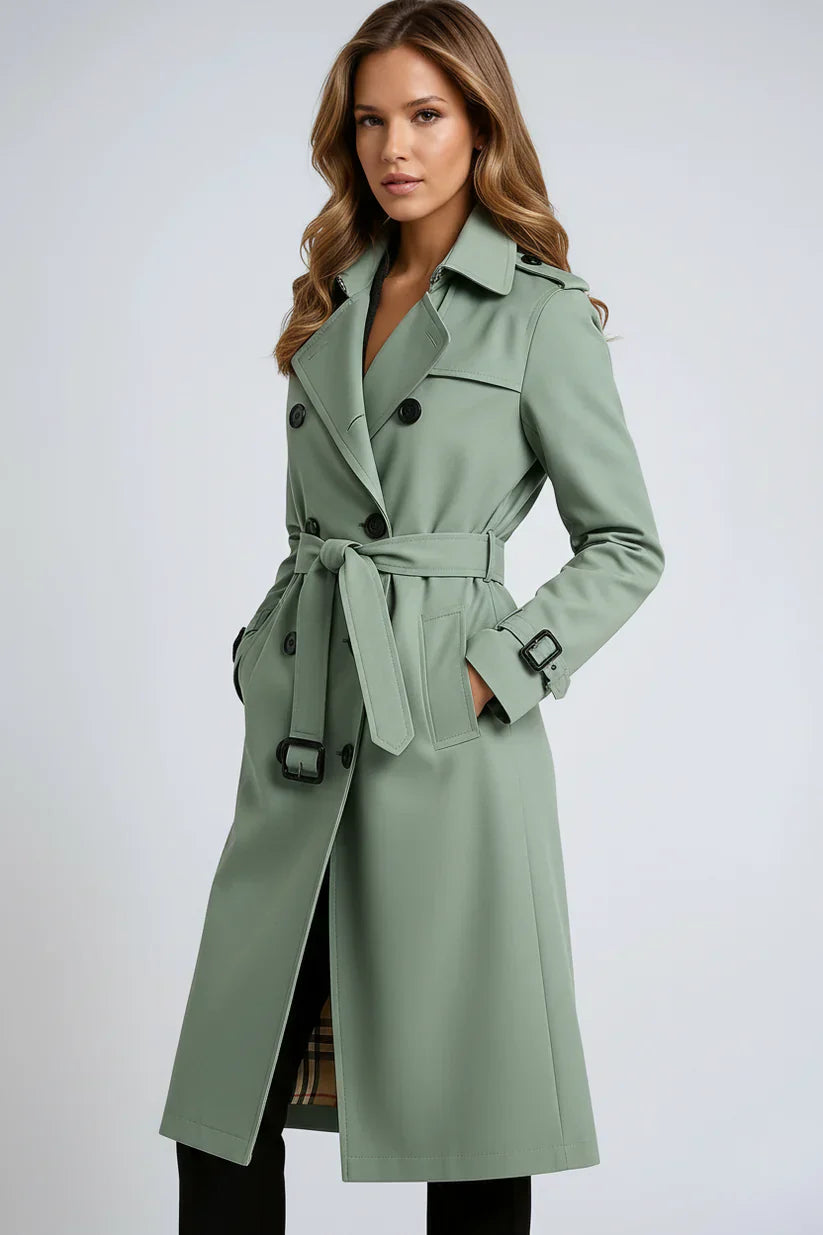 Waterproof Women’s Long Trench Coat with Belt