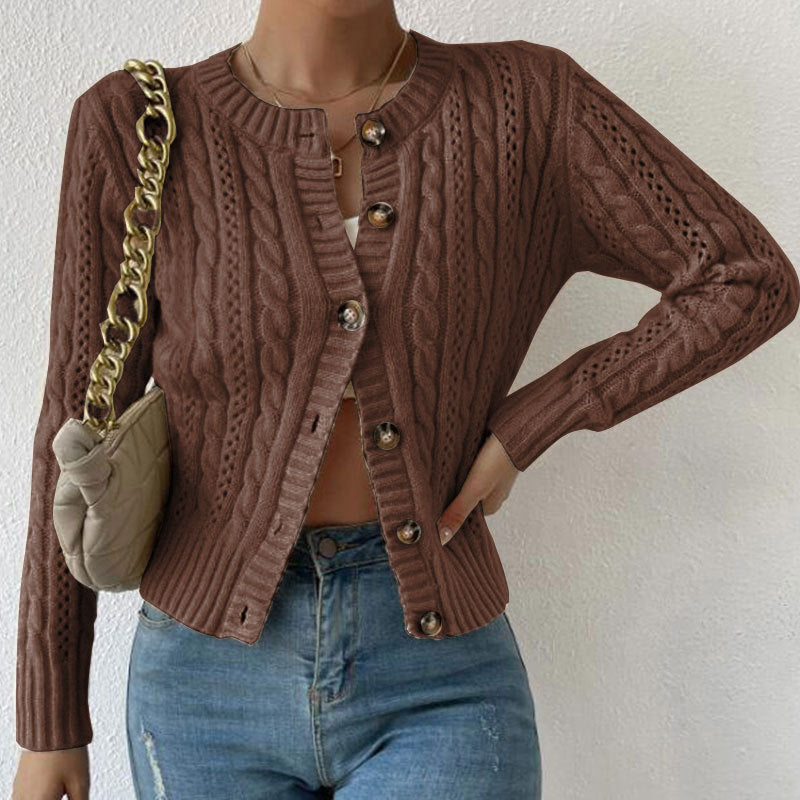 Soft Knitted Women’s Cardigan with Cable Pattern