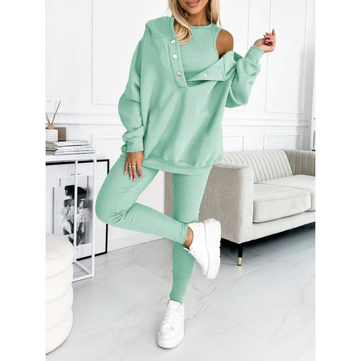 Oversized Women’s 3-Piece Loungewear Set with Hoodie