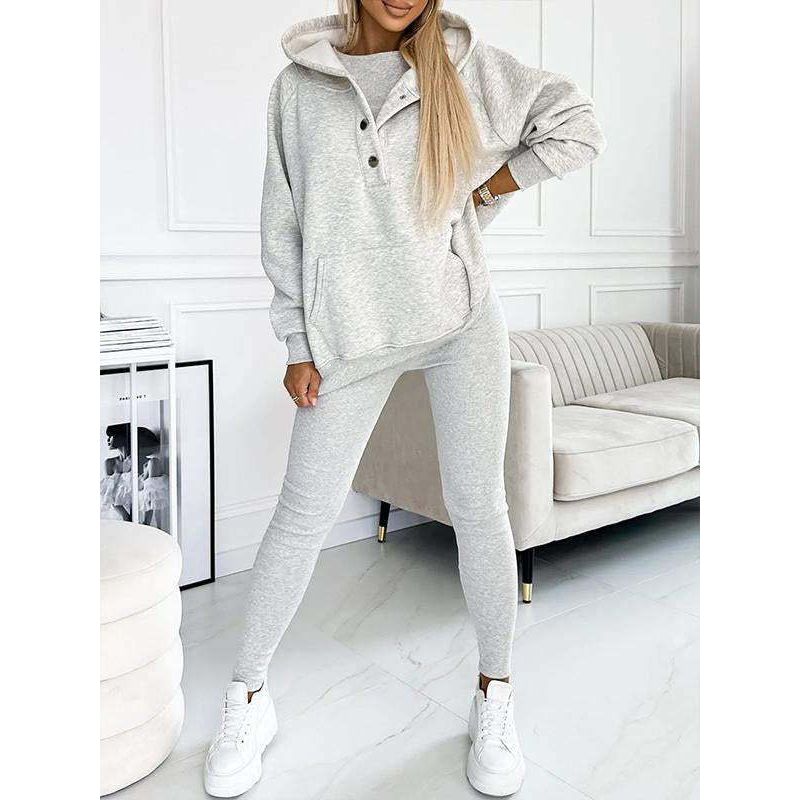Oversized Women’s 3-Piece Loungewear Set with Hoodie