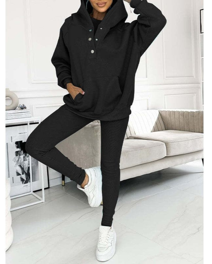 Oversized Women’s 3-Piece Loungewear Set with Hoodie