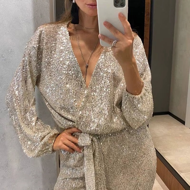 Luxurious Women’s Sparkling Jumpsuit
