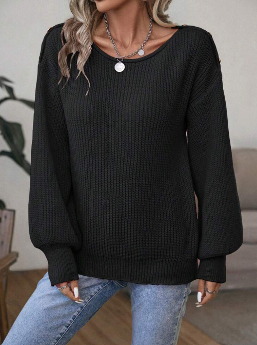 Women’s Oversized Knit Sweater with Wide Sleeves