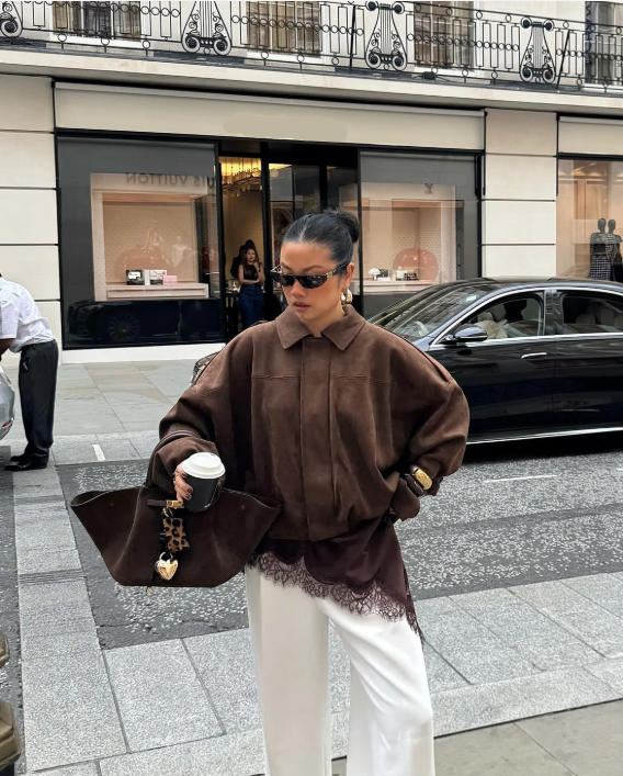 Elegant Women’s Suede Jacket Oversized and Warm