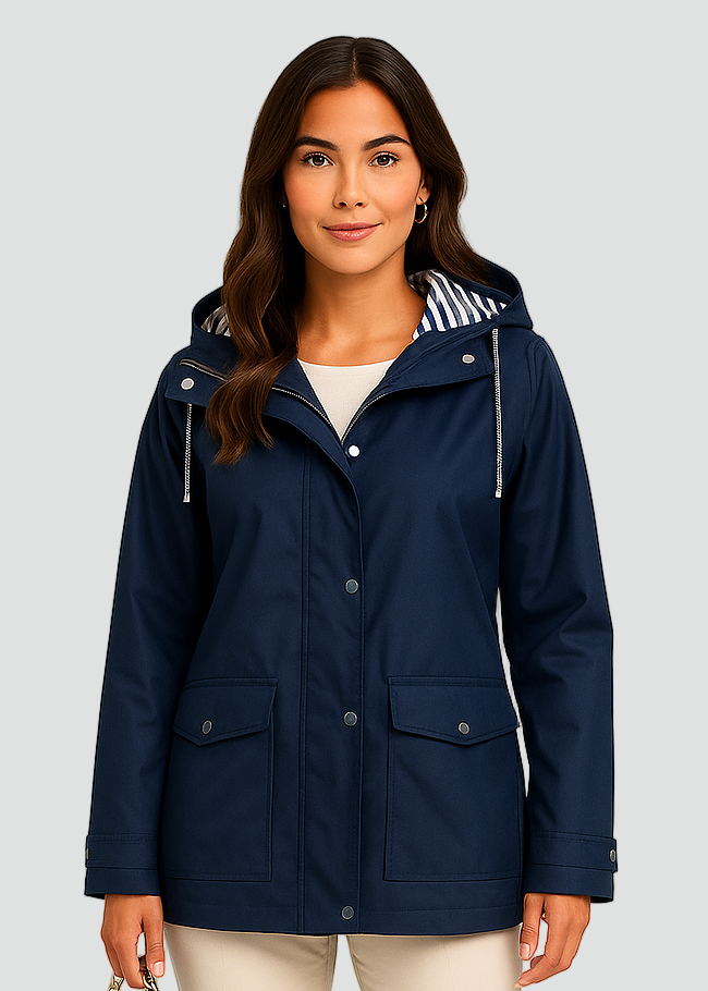 Waterproof Women’s Rain Jacket with Lined Hood