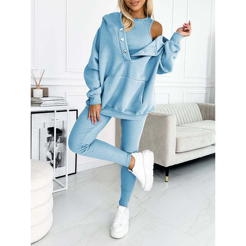 Oversized Women’s 3-Piece Loungewear Set with Hoodie