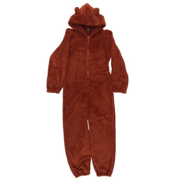 Warm Teddy Fleece Women’s Onesie with Hood