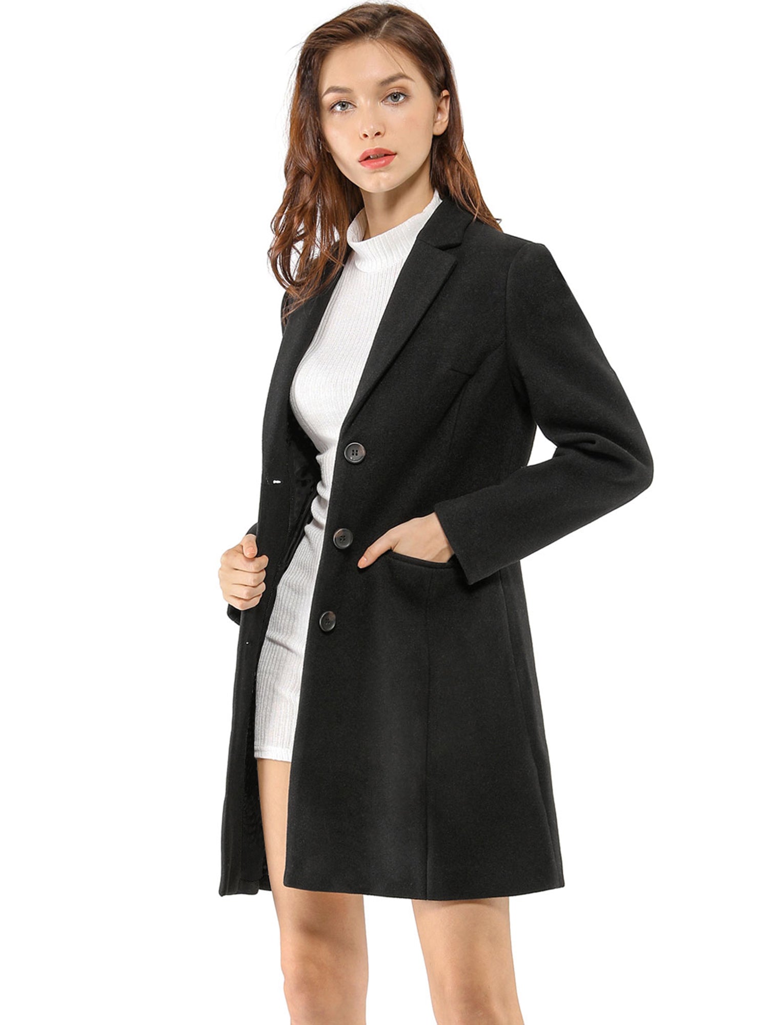 Soft Women’s Winter Coat with Lapel Collar