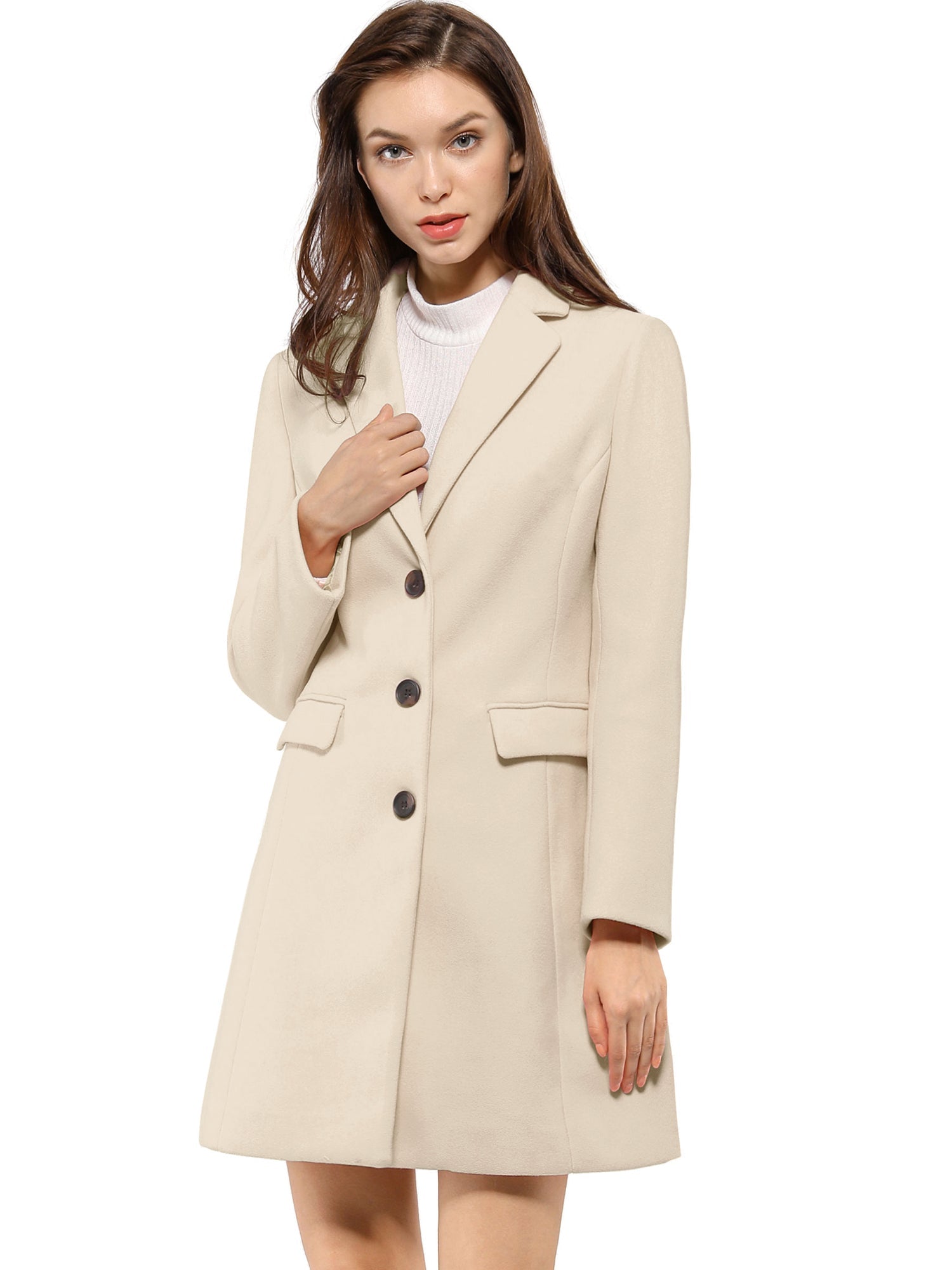 Soft Women’s Winter Coat with Lapel Collar