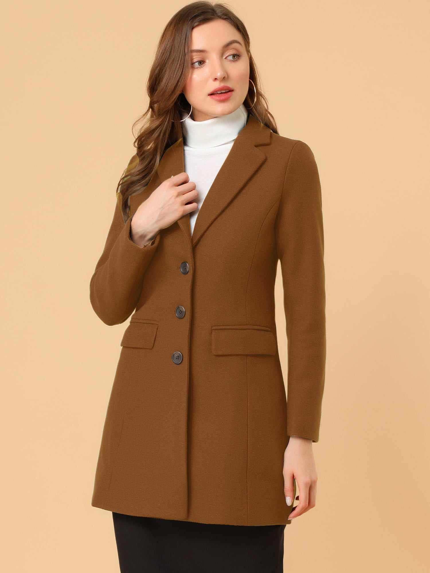 Soft Women’s Winter Coat with Lapel Collar