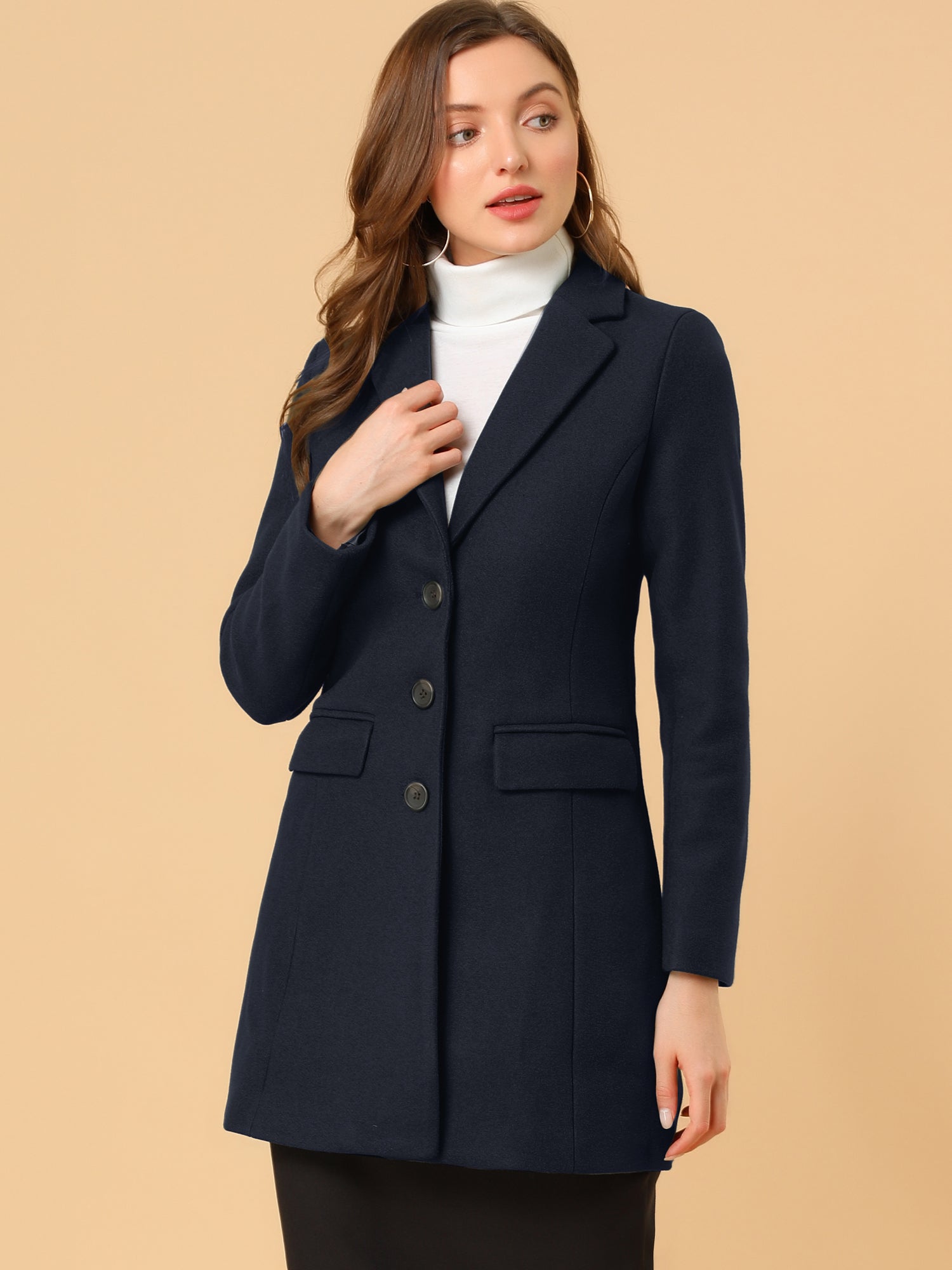 Soft Women’s Winter Coat with Lapel Collar