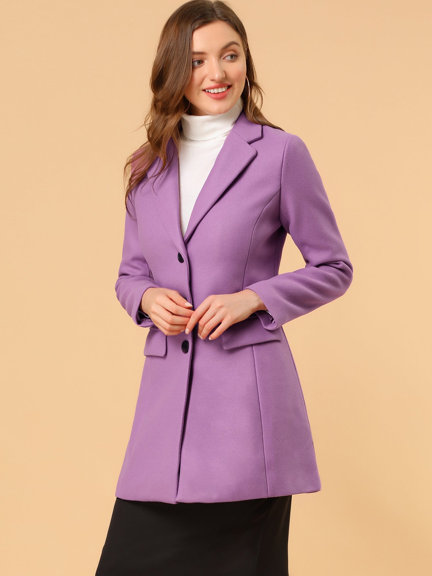 Soft Women’s Winter Coat with Lapel Collar
