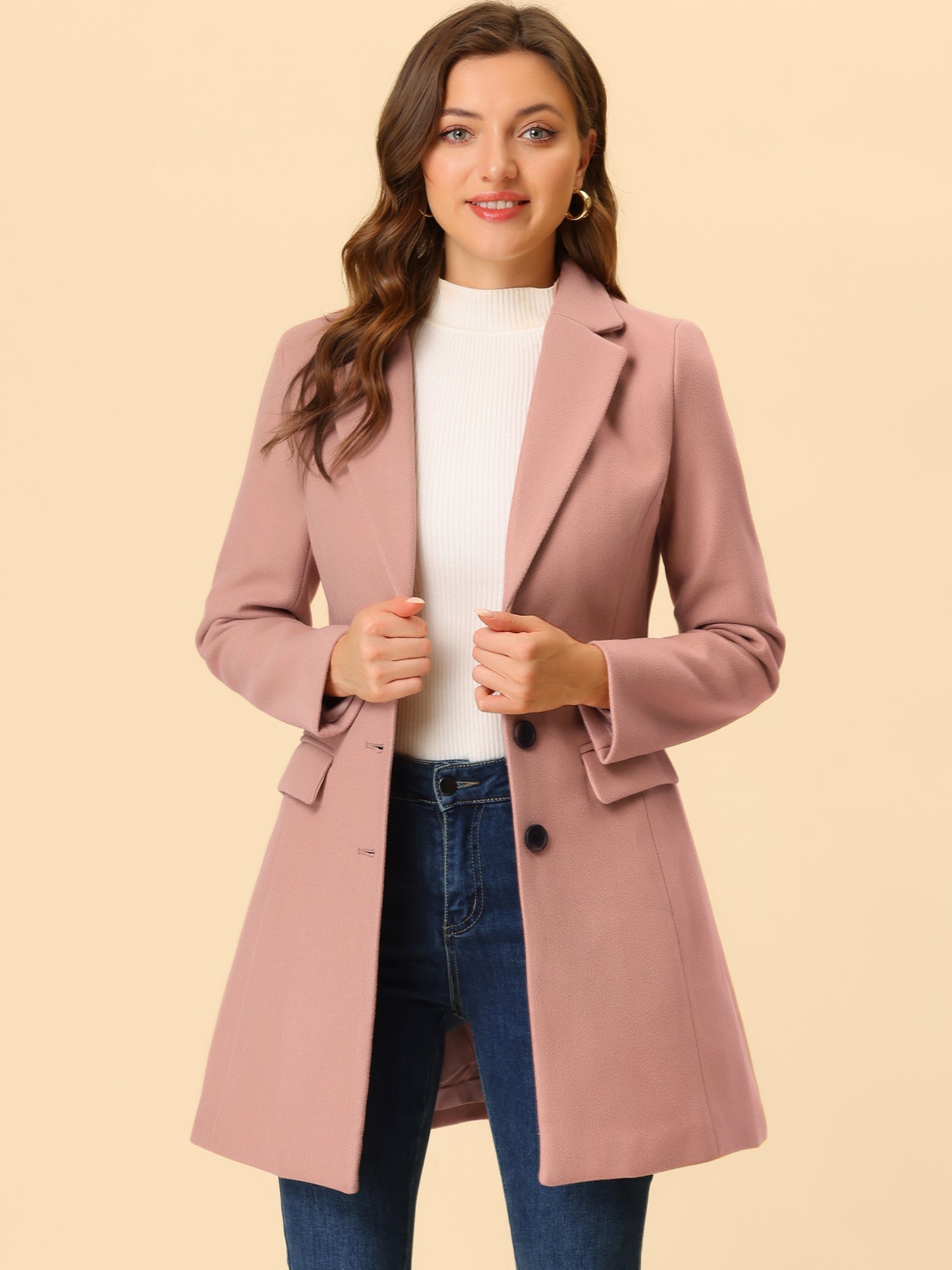Soft Women’s Winter Coat with Lapel Collar