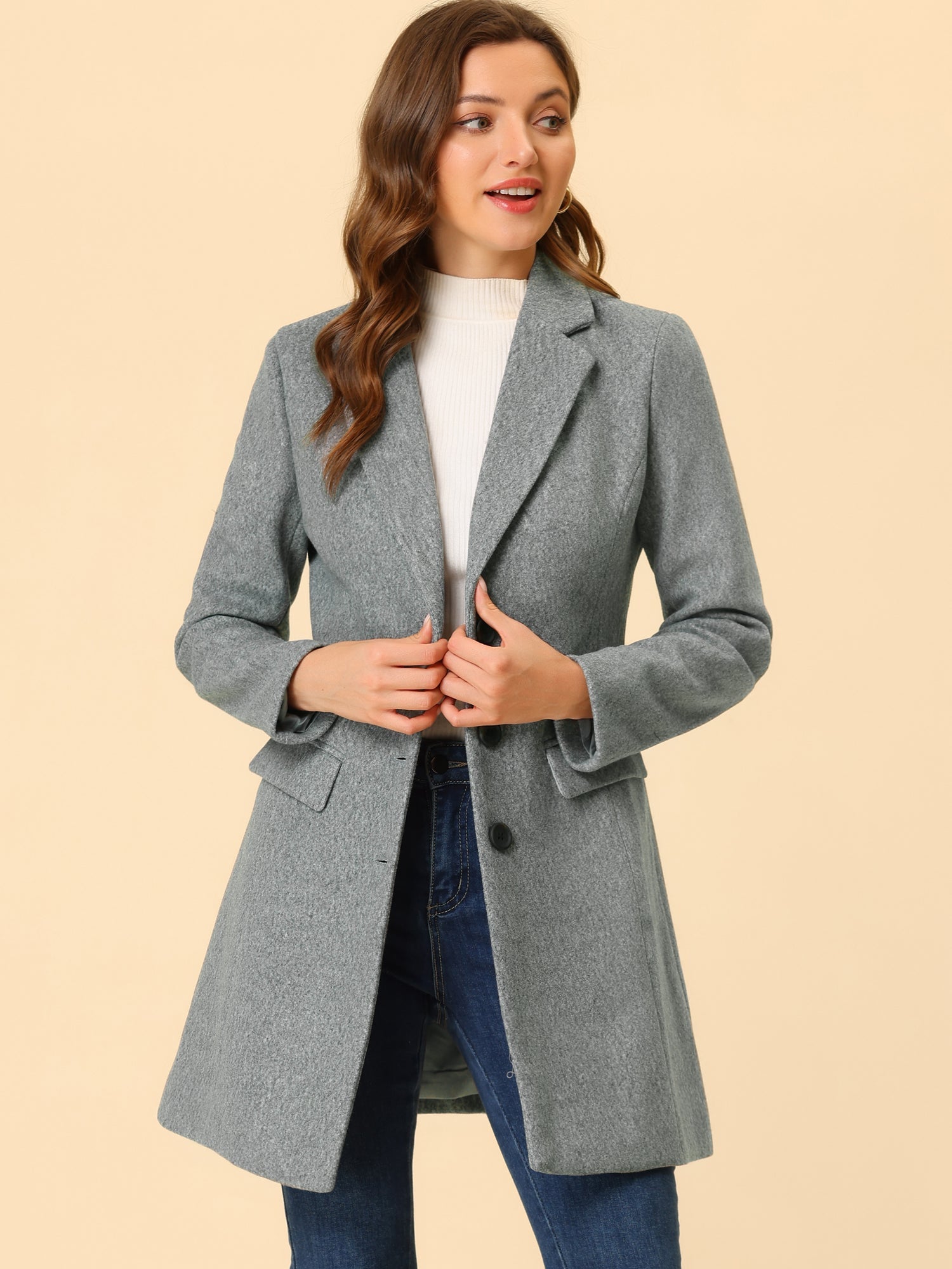 Soft Women’s Winter Coat with Lapel Collar