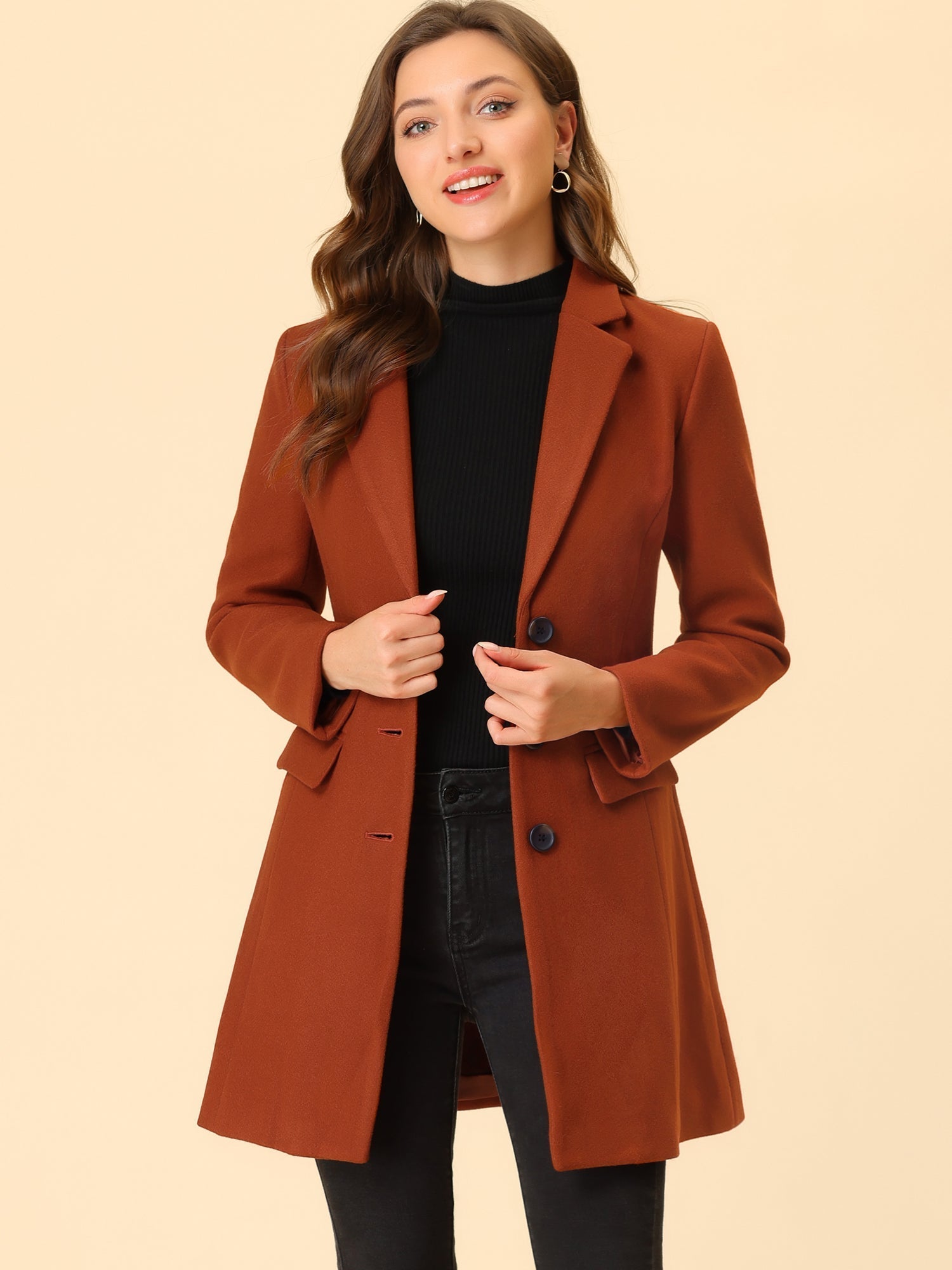 Soft Women’s Winter Coat with Lapel Collar