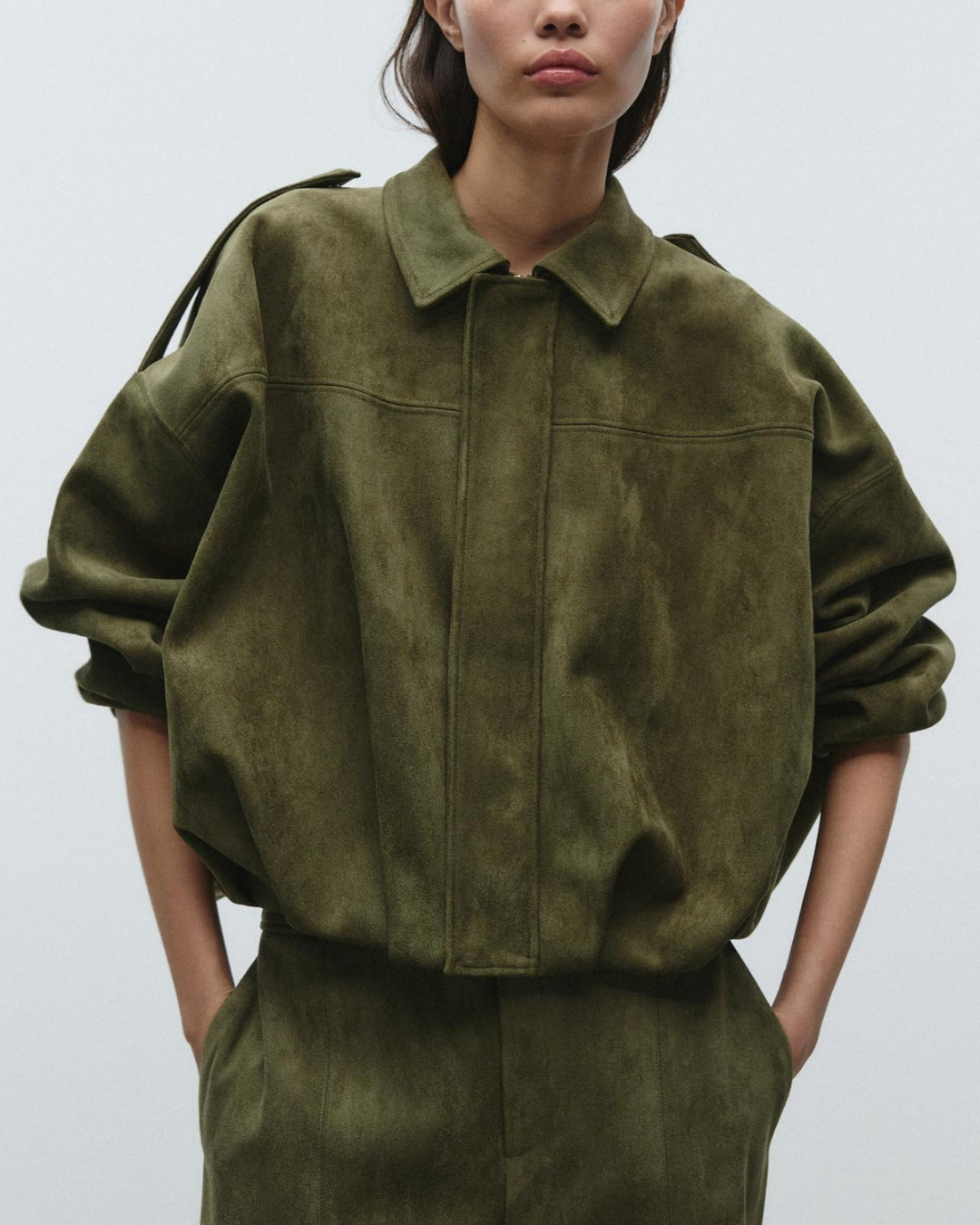 Elegant Women’s Suede Jacket Oversized and Warm