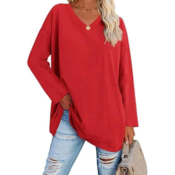 Casual Oversized V-Neck Sweater for Women