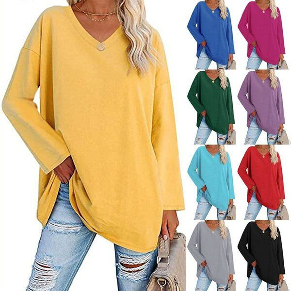 Casual Oversized V-Neck Sweater for Women
