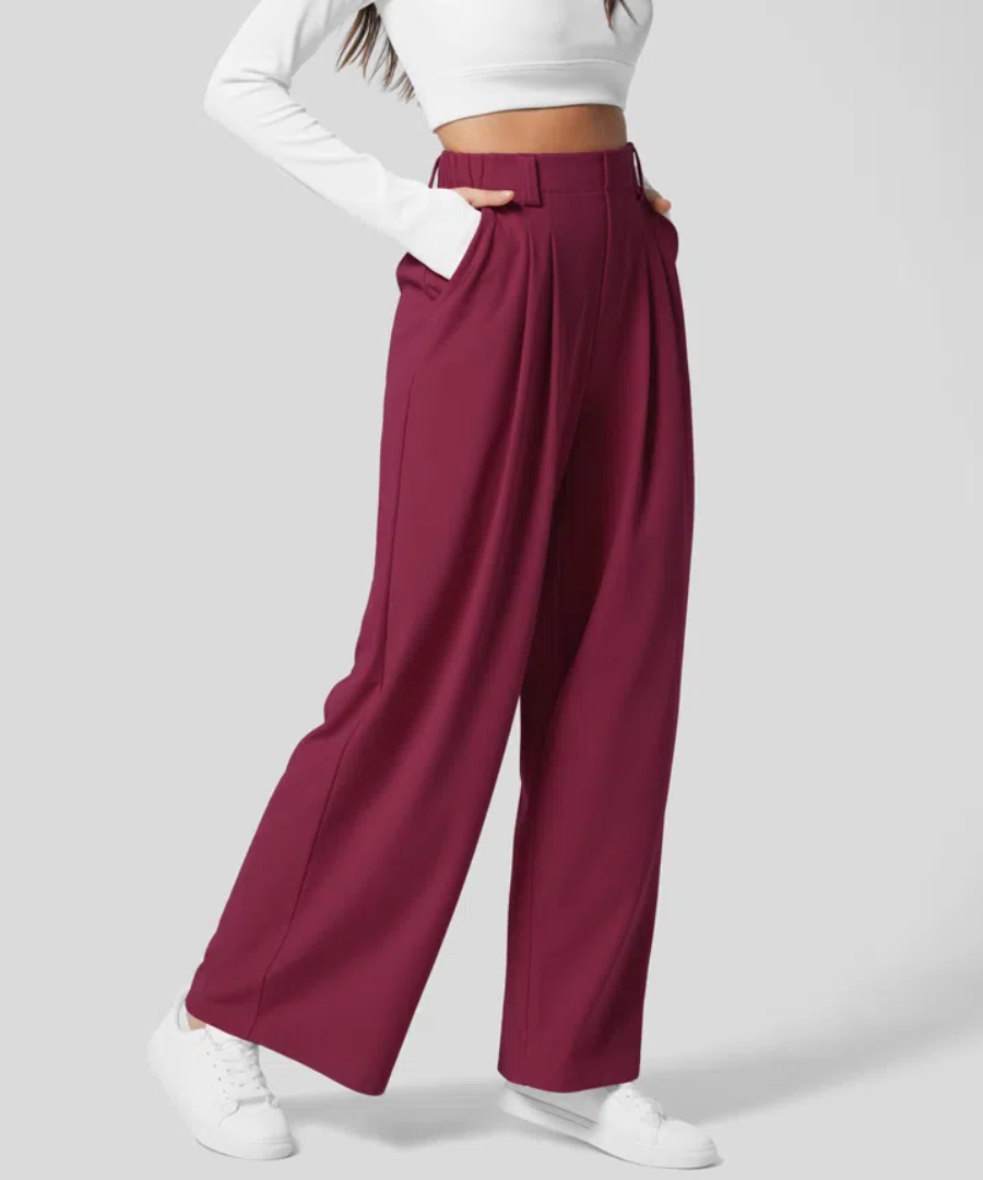 Elegant and Stretchy High-Waisted Women’s Trousers