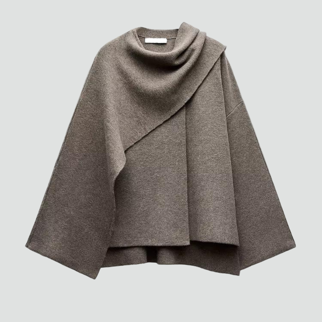 Stylish Elegant Women’s Cape Coat with Wide Sleeves