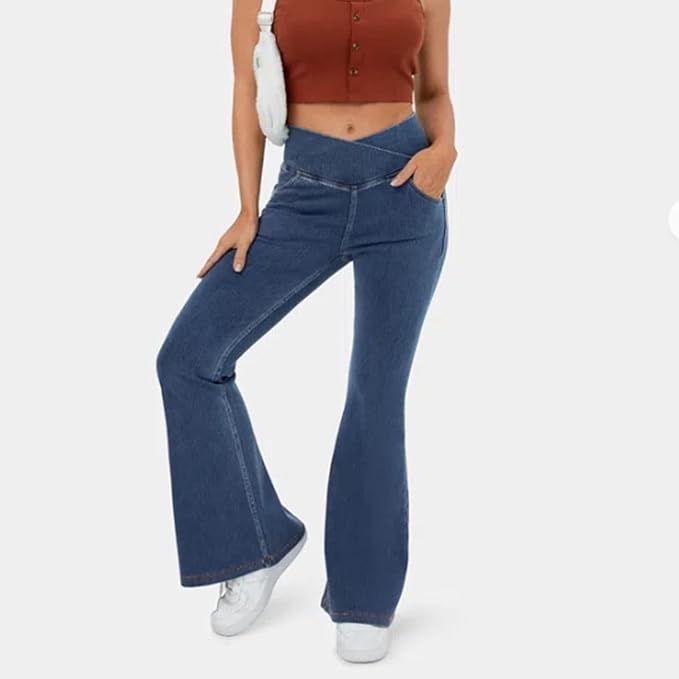 Elastic and Flattering Women’s Trousers with Flared Leg