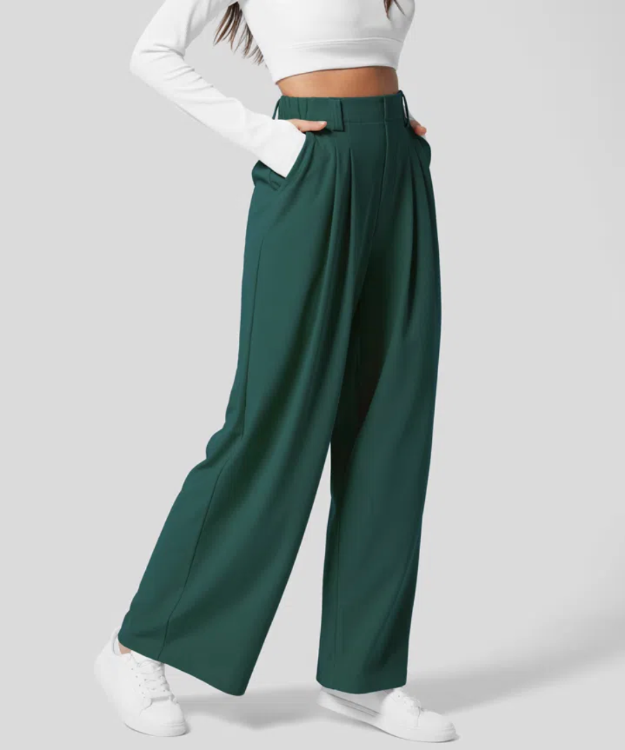 Elegant and Stretchy High-Waisted Women’s Trousers