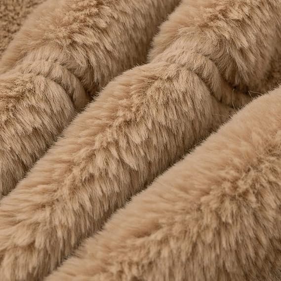 Teddy Fleece Winter Jacket for Women with Zipper and High Collar