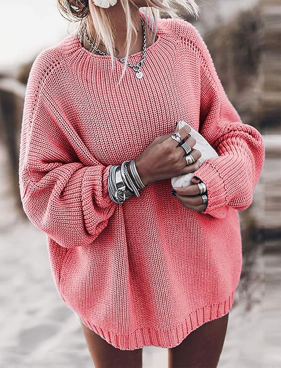 Women’s Oversized Knit Sweater with Wide Sleeves