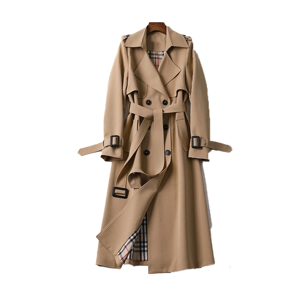 Waterproof Women’s Long Trench Coat with Belt