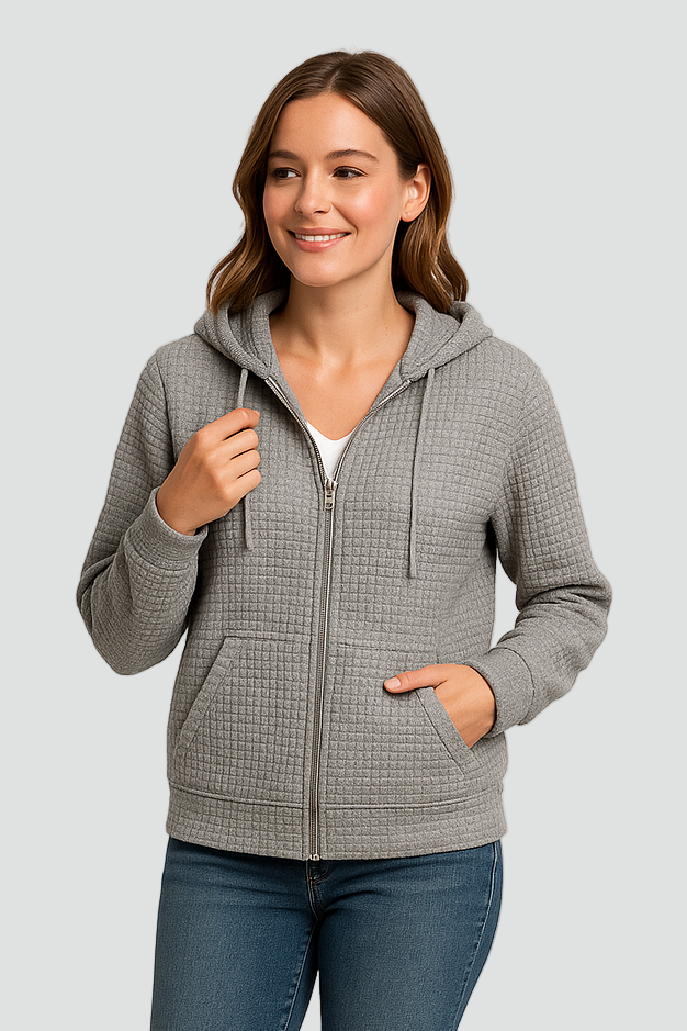 Comfortable Women’s Sweatshirt with Hood and Zipper