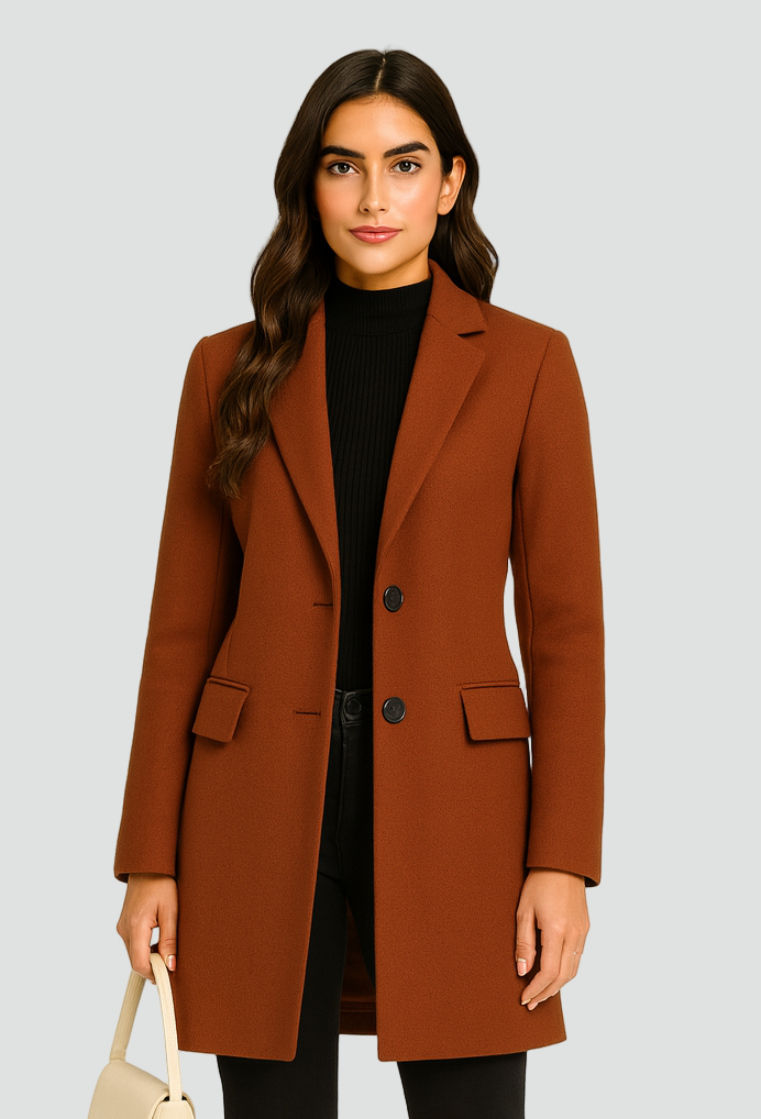 Soft Women’s Winter Coat with Lapel Collar