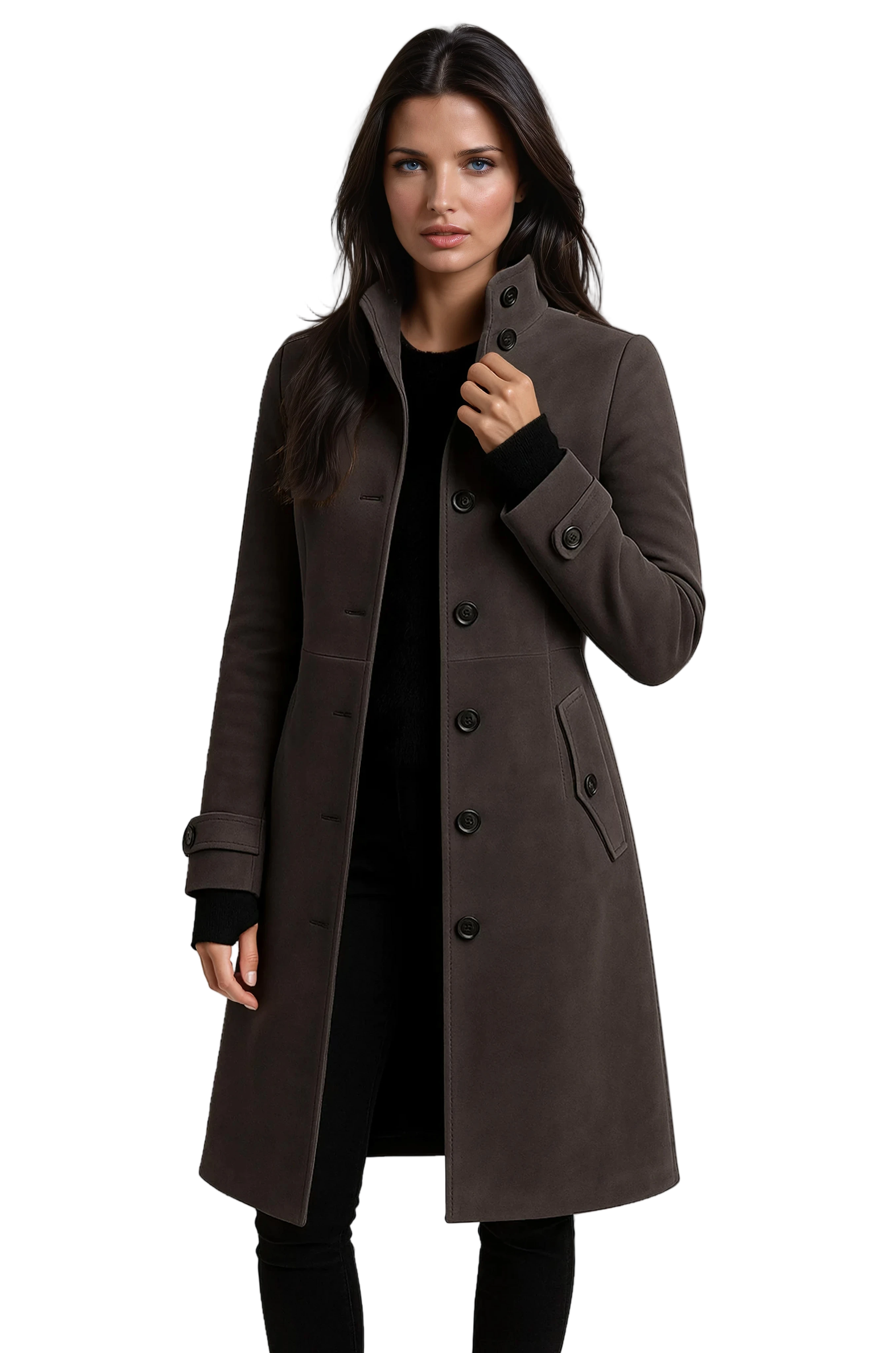 Warm Women’s Winter Coat with High Collar