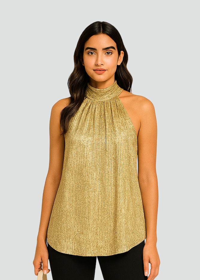 Elegant Sparkling Halterneck Top for Women