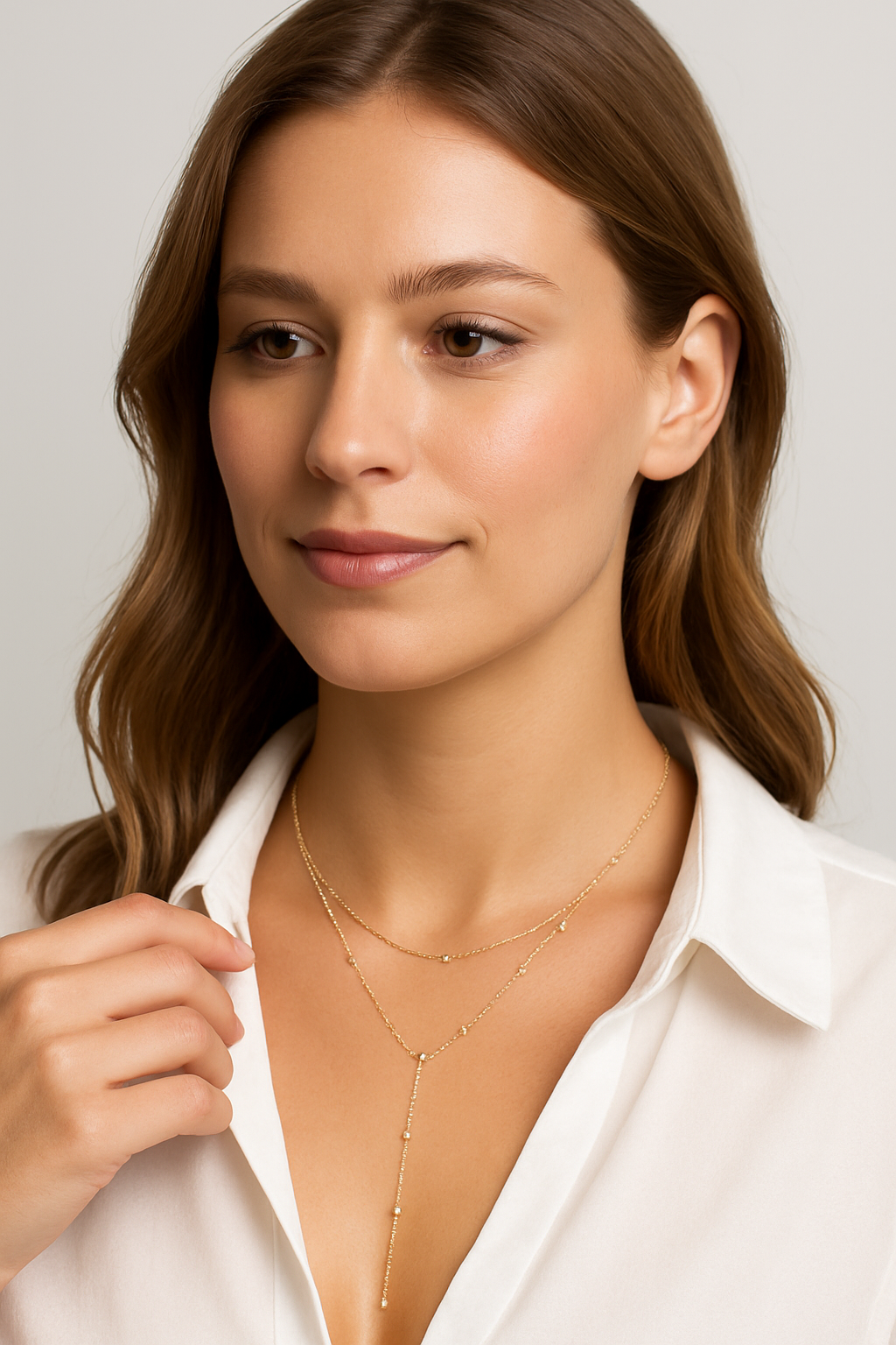 Gold Double-Chain Necklace for Women