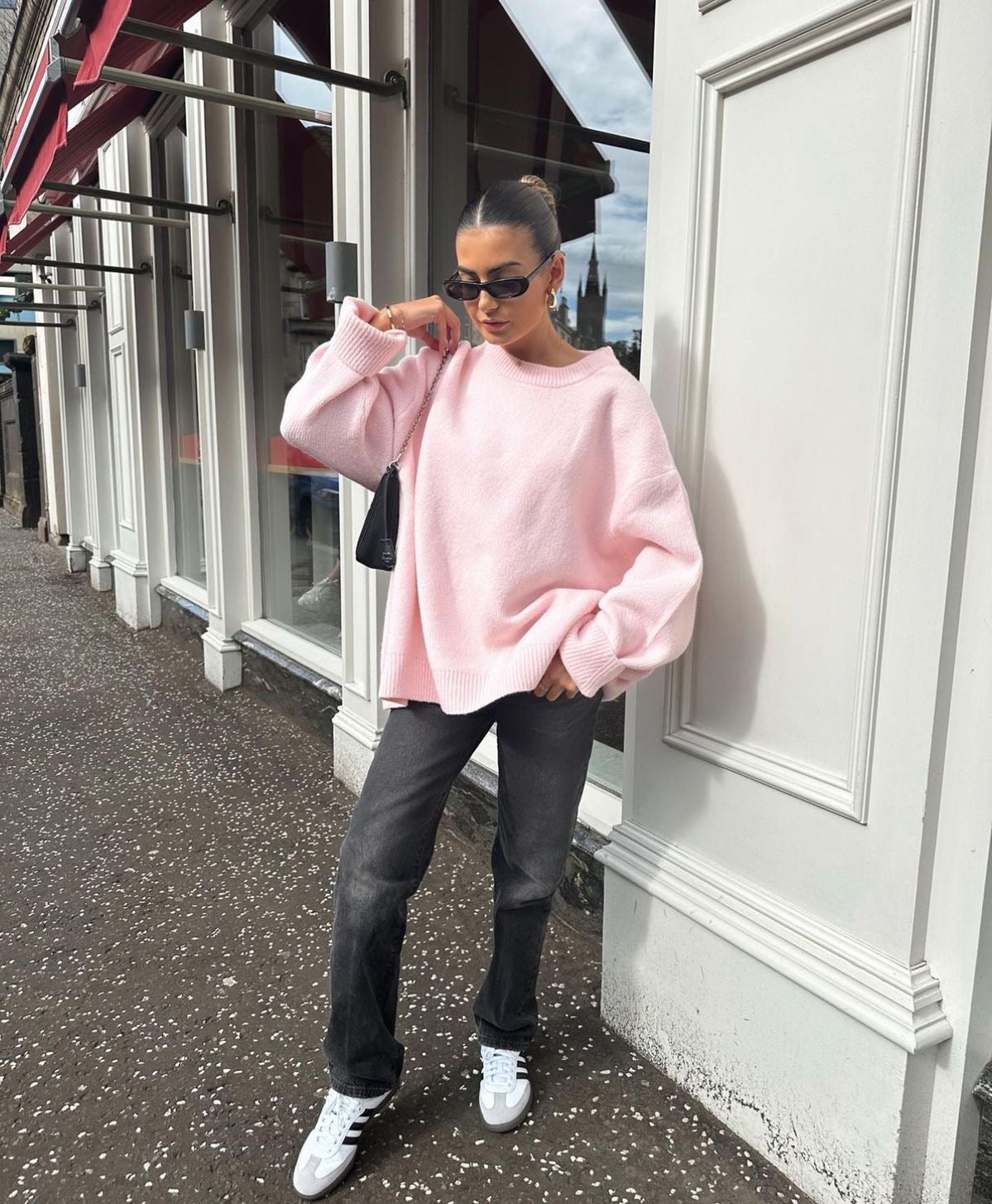 Trendy Pink Oversized Women’s Sweater