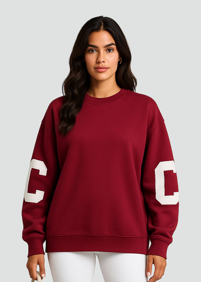 Comfortable Oversized Women’s Sweatshirt with Letter Print