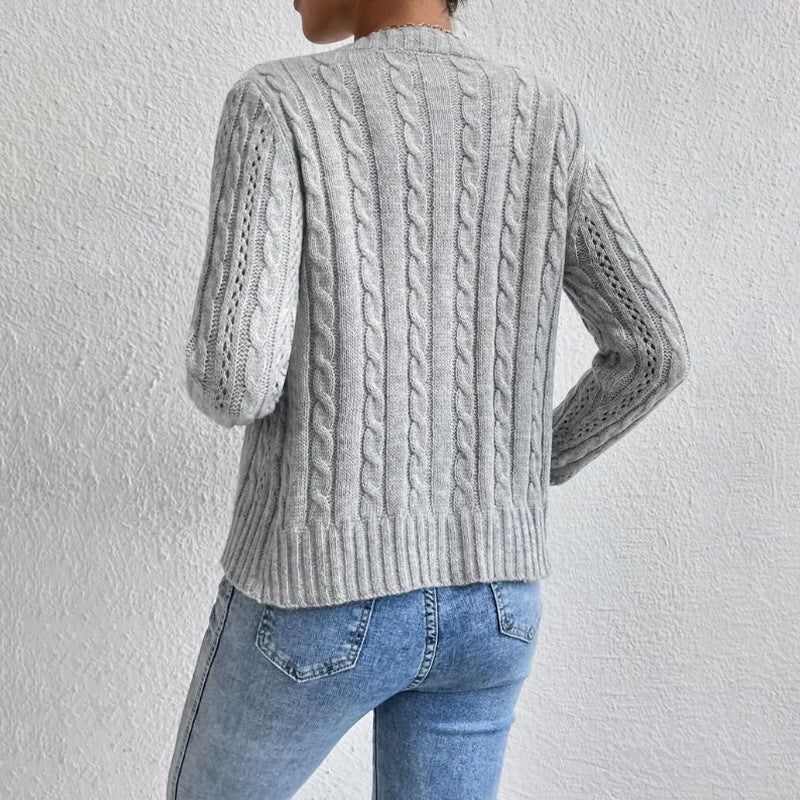 Soft Knitted Women’s Cardigan with Cable Pattern