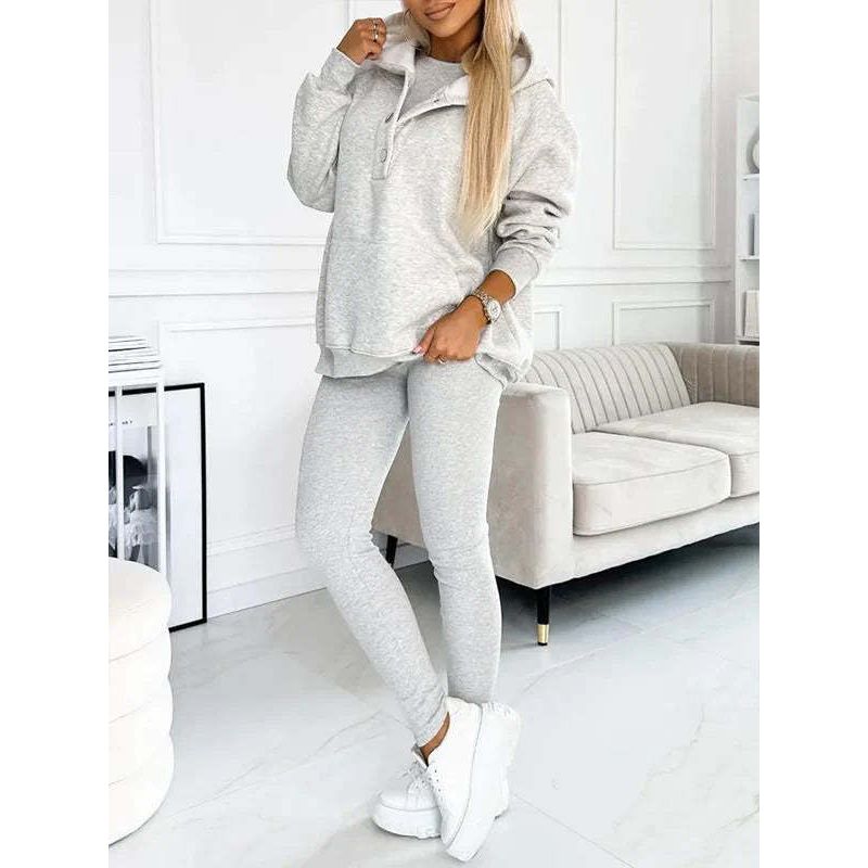Oversized Women’s 3-Piece Loungewear Set with Hoodie