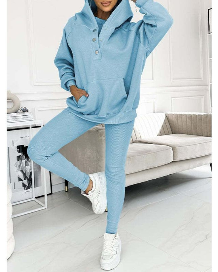 Oversized Women’s 3-Piece Loungewear Set with Hoodie