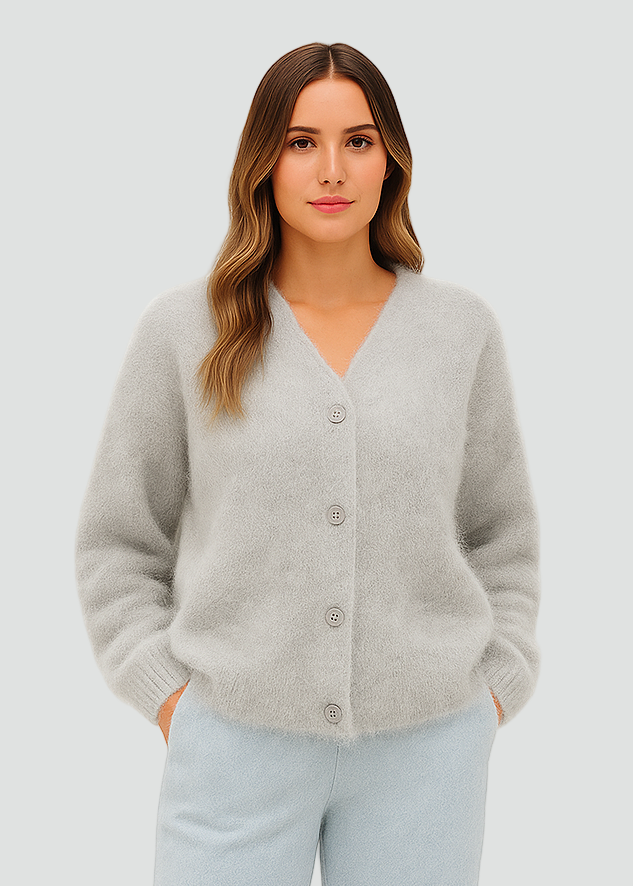 Oversized Soft Women’s Fluffy Cardigan with Buttons